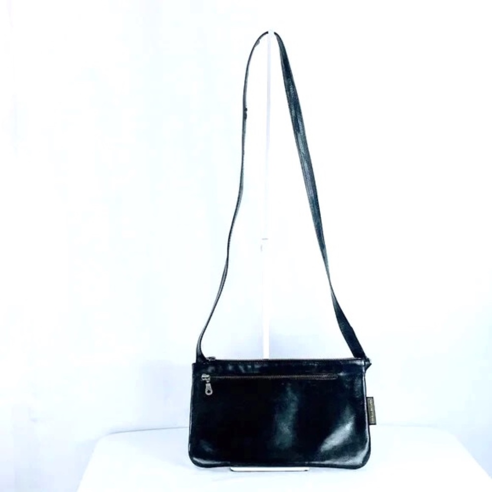 Fred De La Bretoniere Crossbody Bag Vintage Black Leather Adjustable Strap